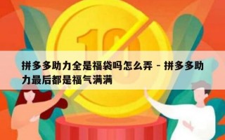 拼多多助力全是福袋吗怎么弄 - 拼多多助力最后都是福气满满