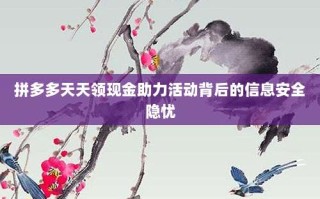 拼多多天天领现金助力活动背后的信息安全隐忧