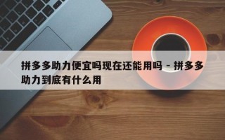拼多多助力便宜吗现在还能用吗 - 拼多多助力到底有什么用
