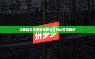 揭秘拼多多天天领现金背后的营销套路
