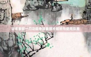拼多多砍一刀功能申请表图片解析与使用指南