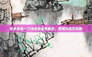 拼多多砍一刀活动安全性解析，真相与防范指南
