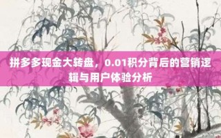 拼多多现金大转盘，0.01积分背后的营销逻辑与用户体验分析