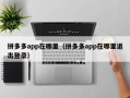 拼多多app在哪里（拼多多app在哪里退出登录）