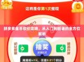 拼多多金币砍价攻略，从入门到精通的全方位解析