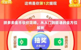 拼多多金币砍价攻略，从入门到精通的全方位解析