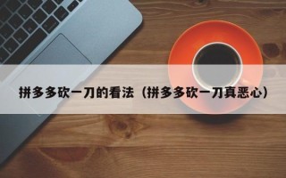 拼多多砍一刀的看法（拼多多砍一刀真恶心）