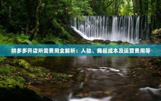 拼多多开店所需费用全解析：入驻、商品成本及运营费用等