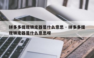 拼多多提现锁定器是什么意思 - 拼多多提现锁定器是什么意思呀