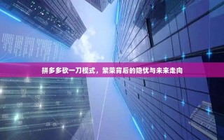 拼多多砍一刀模式，繁荣背后的隐忧与未来走向
