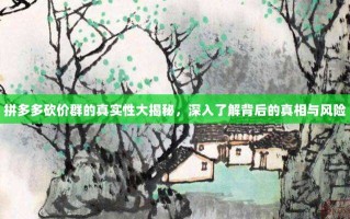 拼多多砍价群的真实性大揭秘，深入了解背后的真相与风险