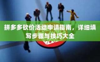 拼多多砍价活动申请指南，详细填写步骤与技巧大全