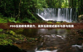 PDD互助群免费助力，高效互助模式解析与参与指南