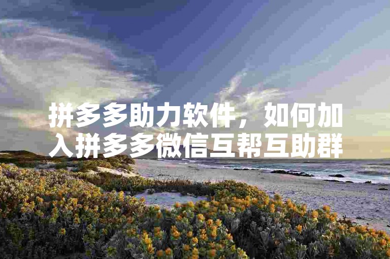 数字时代拼多多微信互帮互助群加入方法大揭秘-第1张图片-拼多多助力