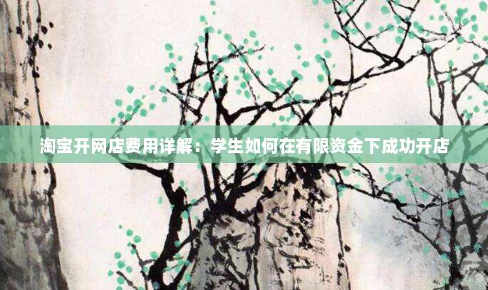 淘宝开网店费用详解:学生如何在有限资金下成功开店-第1张图片-拼多多助力 淘宝开网店费用详解:学生如何在有限资金下成功开店-第1张图片-拼多多助力