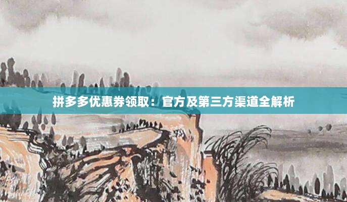 拼多多优惠券领取:官方及第三方渠道全解析-第1张图片-拼多多助力 拼多多优惠券领取:官方及第三方渠道全解析-第1张图片-拼多多助力
