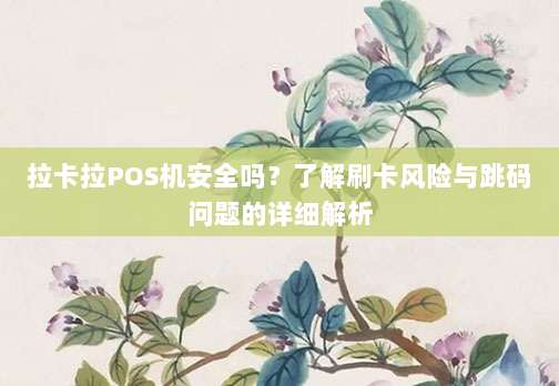 拉卡拉POS机安全吗?了解刷卡风险与跳码问题的详细解析-第1张图片-拼多多助力 拉卡拉POS机安全吗?了解刷卡风险与跳码问题的详细解析-第1张图片-拼多多助力