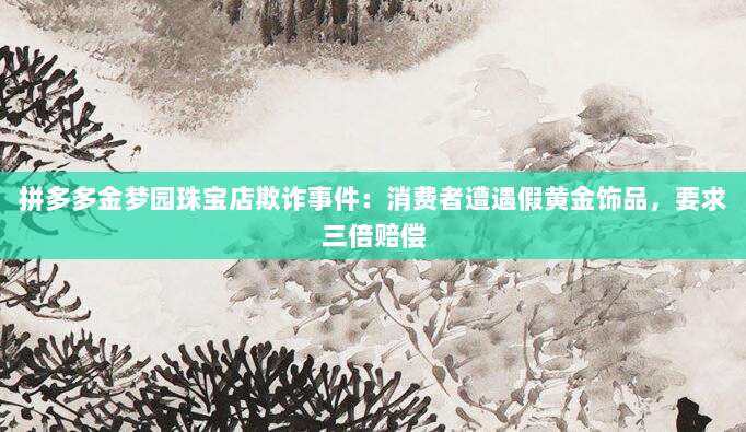 拼多多金梦园珠宝店欺诈事件:消费者遭遇假黄金饰品,要求三倍赔偿-第1张图片-拼多多助力 拼多多金梦园珠宝店欺诈事件:消费者遭遇假黄金饰品,要求三倍赔偿-第1张图片-拼多多助力