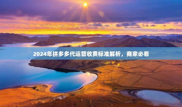 2024年拼多多代运营收费标准解析,商家必看-第1张图片-拼多多助力 2024年拼多多代运营收费标准解析,商家必看-第1张图片-拼多多助力