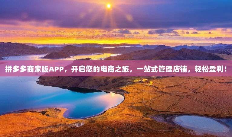 拼多多商家版APP，开启您的电商之旅，一站式管理店铺，轻松盈利！-第1张图片-拼多多助力