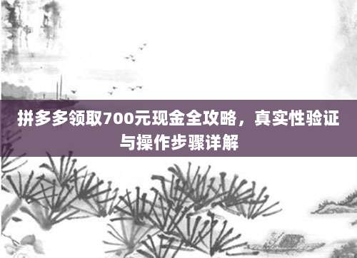 拼多多领取700元现金全攻略,真实性验证与操作步骤详解-第1张图片-拼多多助力 拼多多领取700元现金全攻略,真实性验证与操作步骤详解-第1张图片-拼多多助力