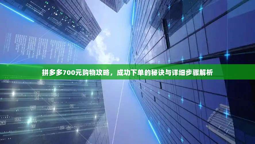 拼多多700元购物攻略,成功下单的秘诀与详细步骤解析-第1张图片-拼多多助力 拼多多700元购物攻略,成功下单的秘诀与详细步骤解析-第1张图片-拼多多助力