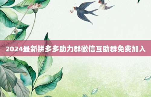 2024最新拼多多助力群微信互助群免费加入-第1张图片-拼多多助力