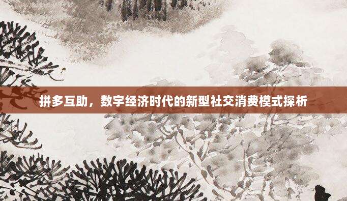 拼多互助,数字经济时代的新型社交消费模式探析-第1张图片-拼多多助力 拼多互助,数字经济时代的新型社交消费模式探析-第1张图片-拼多多助力