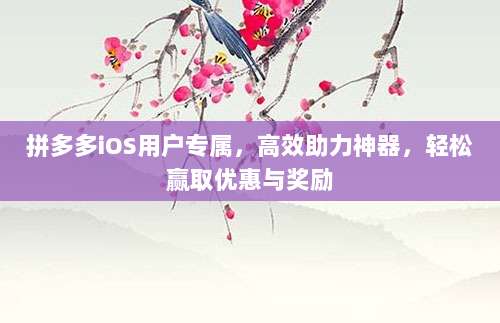 拼多多iOS用户专属，高效助力神器，轻松赢取优惠与奖励-第1张图片-拼多多助力