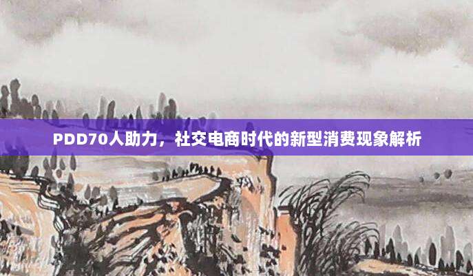 PDD70人助力,社交电商时代的新型消费现象解析-第1张图片-拼多多助力 PDD70人助力,社交电商时代的新型消费现象解析-第1张图片-拼多多助力