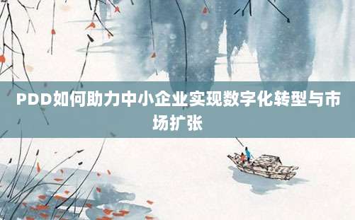PDD如何助力中小企业实现数字化转型与市场扩张-第1张图片-拼多多助力