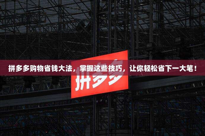 拼多多购物省钱大法,掌握这些技巧,让你轻松省下一大笔!-第1张图片-拼多多助力 拼多多购物省钱大法,掌握这些技巧,让你轻松省下一大笔!-第1张图片-拼多多助力
