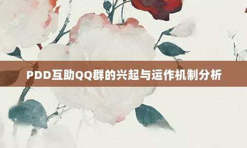 PDD互助QQ群的兴起与运作机制分析-第1张图片-拼多多助力 PDD互助QQ群的兴起与运作机制分析-第1张图片-拼多多助力