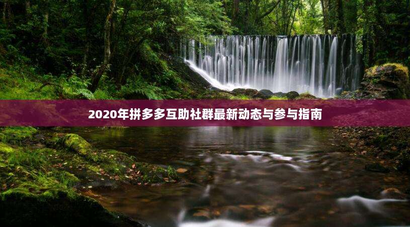 2020年拼多多互助社群最新动态与参与指南-第1张图片-拼多多助力 2020年拼多多互助社群最新动态与参与指南-第1张图片-拼多多助力