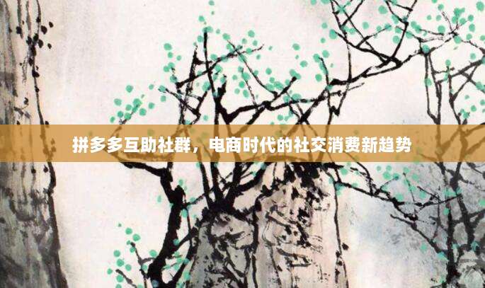 拼多多互助社群，电商时代的社交消费新趋势-第1张图片-拼多多助力