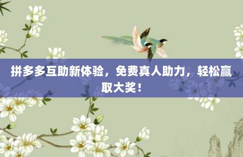 拼多多互助新体验，免费真人助力，轻松赢取大奖！-第1张图片-拼多多助力