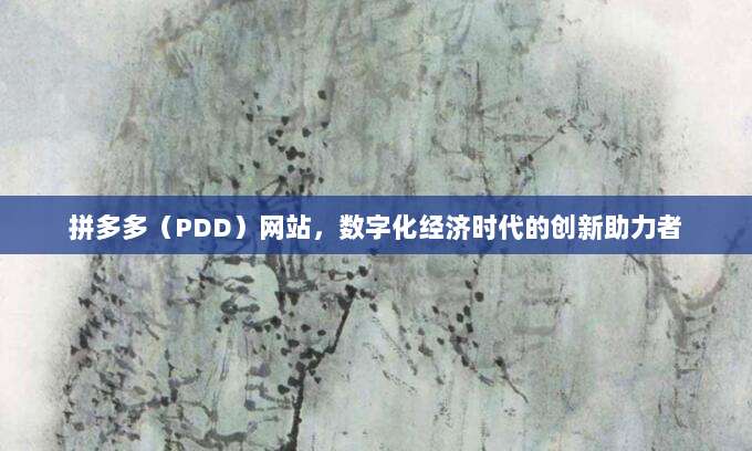 拼多多(PDD)网站,数字化经济时代的创新助力者-第1张图片-拼多多助力 拼多多(PDD)网站,数字化经济时代的创新助力者-第1张图片-拼多多助力