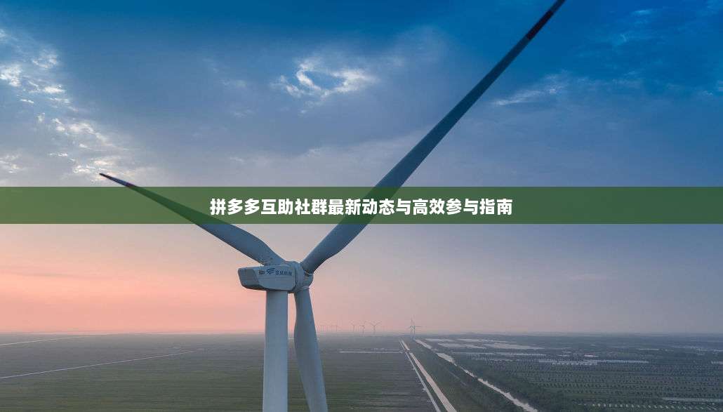 拼多多互助社群最新动态与高效参与指南-第1张图片-拼多多助力