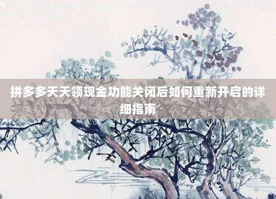 拼多多天天领现金功能关闭后如何重新开启的详细指南-第1张图片-拼多多助力