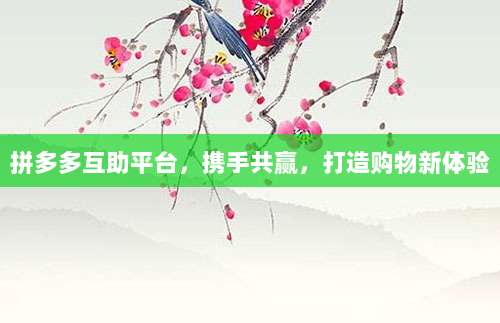 拼多多互助平台，携手共赢，打造购物新体验-第1张图片-拼多多助力