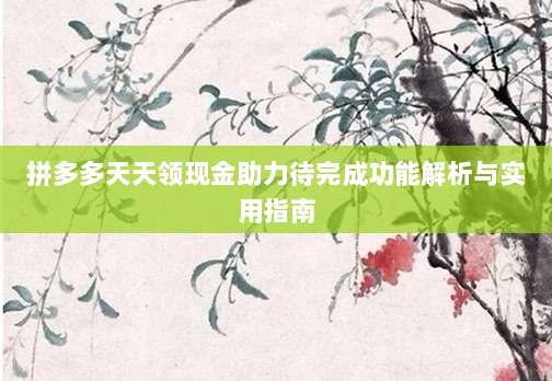 拼多多天天领现金助力待完成功能解析与实用指南-第1张图片-拼多多助力