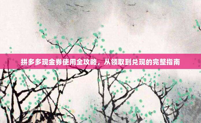 拼多多现金券使用全攻略,从领取到兑现的完整指南-第1张图片-拼多多助力 拼多多现金券使用全攻略,从领取到兑现的完整指南-第1张图片-拼多多助力