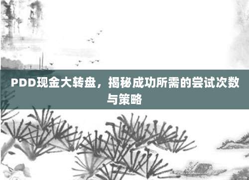PDD现金大转盘，揭秘成功所需的尝试次数与策略-第1张图片-拼多多助力