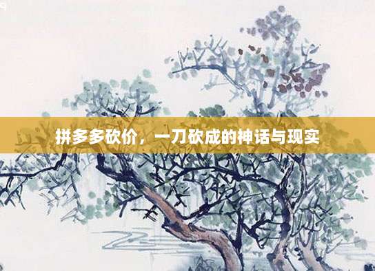 拼多多砍价,一刀砍成的神话与现实-第1张图片-拼多多助力 拼多多砍价,一刀砍成的神话与现实-第1张图片-拼多多助力