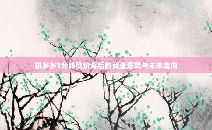 拼多多1分钱砍价背后的商业逻辑与未来走向-第1张图片-拼多多助力 拼多多1分钱砍价背后的商业逻辑与未来走向-第1张图片-拼多多助力