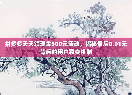 拼多多天天领现金500元活动，揭秘最后0.01元背后的用户裂变机制-第1张图片-拼多多助力