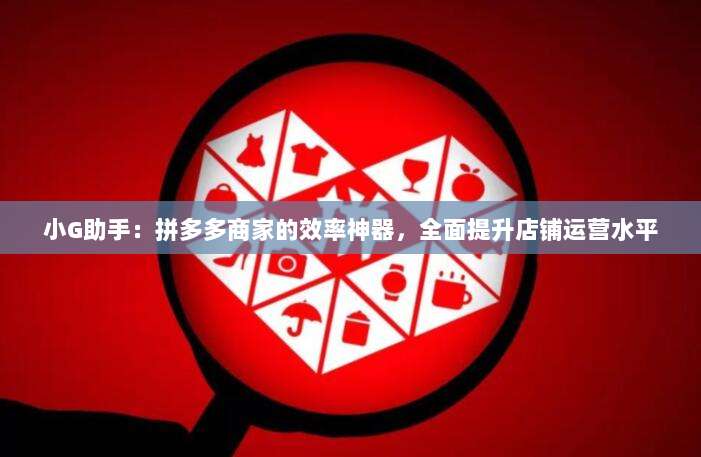 小G助手:拼多多商家的效率神器,全面提升店铺运营水平-第1张图片-拼多多助力 小G助手:拼多多商家的效率神器,全面提升店铺运营水平-第1张图片-拼多多助力