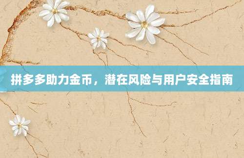 拼多多助力金币，潜在风险与用户安全指南-第1张图片-拼多多助力