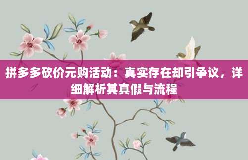 拼多多砍价元购活动:真实存在却引争议,详细解析其真假与流程-第1张图片-拼多多助力 拼多多砍价元购活动:真实存在却引争议,详细解析其真假与流程-第1张图片-拼多多助力