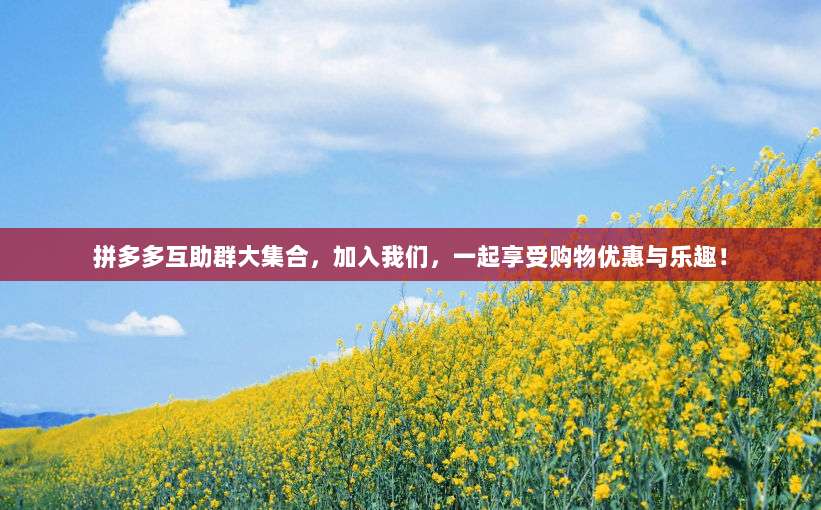 拼多多互助群大集合,加入我们,一起享受购物优惠与乐趣!-第1张图片-拼多多助力 拼多多互助群大集合,加入我们,一起享受购物优惠与乐趣!-第1张图片-拼多多助力